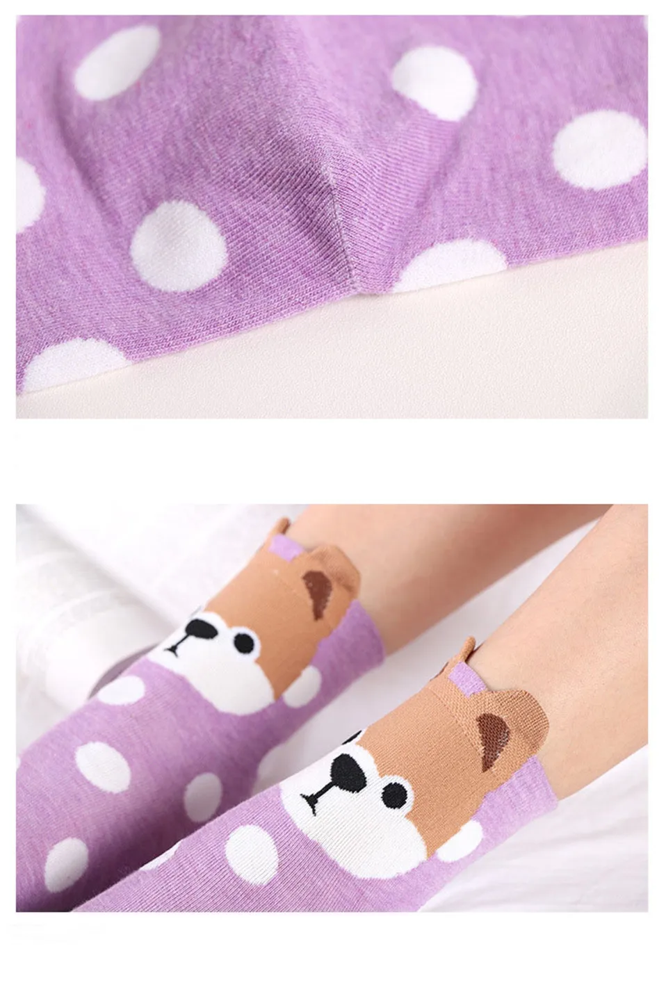 Весенние и летние женские носки с маленькими ушками серия с персонажами из мультфильмов о животных милая собака Harajuku стиль Meias забавные носки подарки унисекс