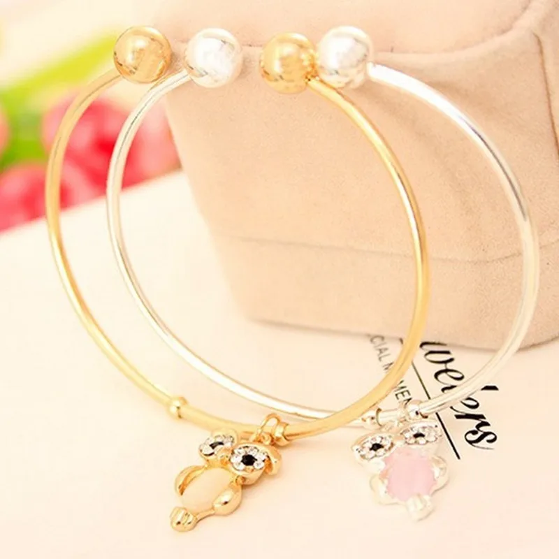 

2019 New fashion cute cat eyes ladies men's couple bracelets hot sale gold / silver animal owl hanging bracelet female bracelet