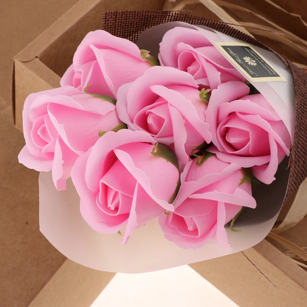 7pcs Soap Rose Flowers Box Birthday Creative Wedding Valentine Gift