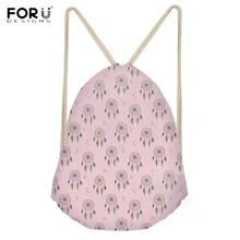 FORUDESIGNS/модные розовые сумки с принтом «Ловец снов» для девочек, на завязках, большие рюкзаки с мягкой спинкой, Студенческая Повседневная дорожна сумка, сумки