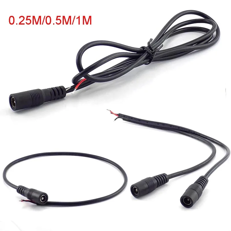 

0.25M/0.5M/1M Power Cable Extension 12V DC Female Power Cable 12V 22AWG CCTV Adapter Connector Cable 5.5*2.1mm DC Power Plug