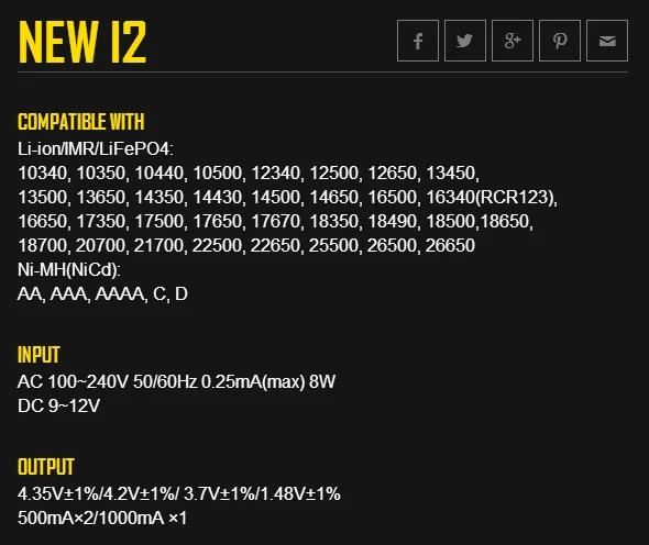 Nitecore Intelli Зарядное устройство i2 16340 CR123A 10440 AA AAA 14500 18650 26650, 22650, 17670, li-ion/никель-металлогидридных универсальное Батарея Зарядное устройство