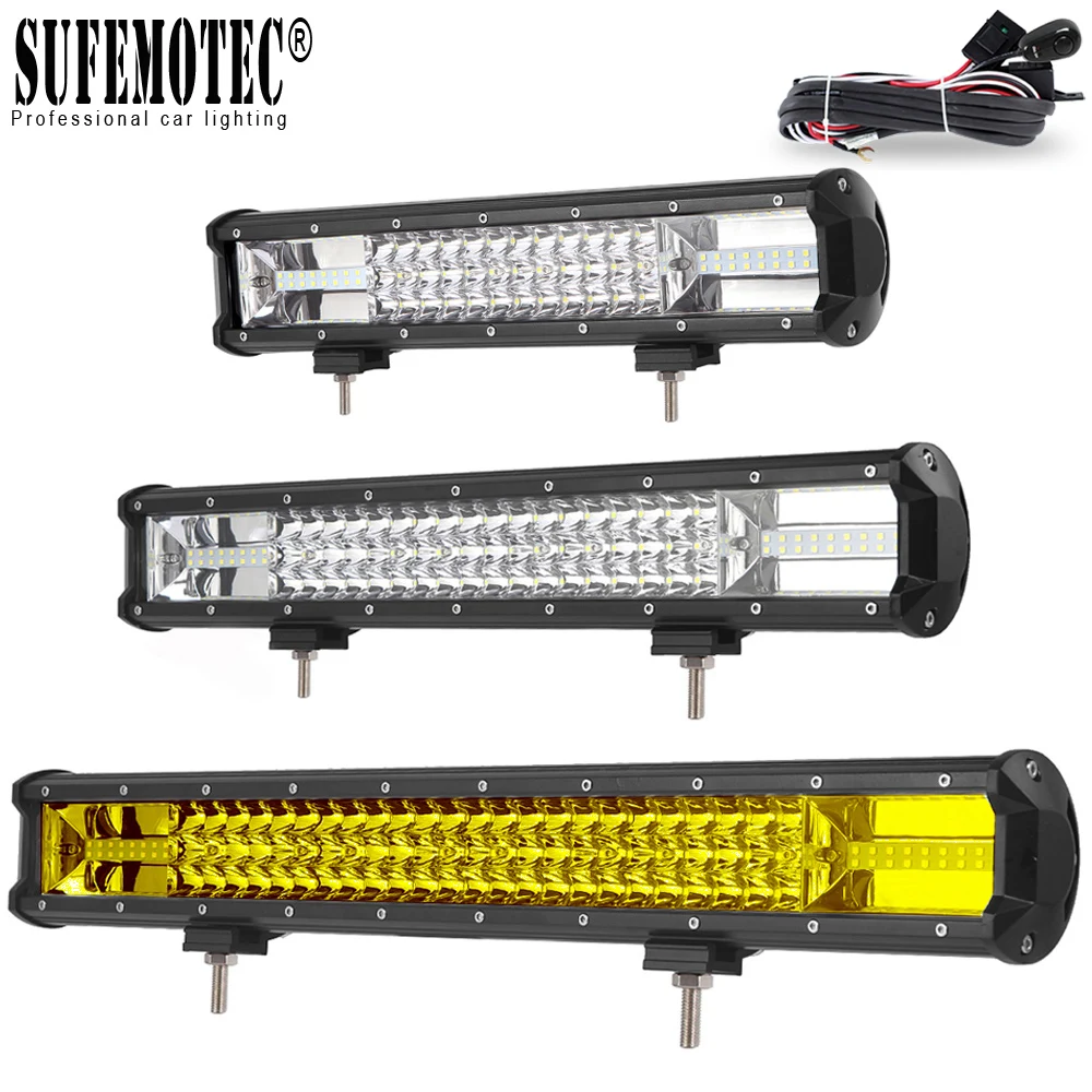 

12" 16" 19" 23" Straight 3 Row Led Bar For Car 4WD 4x4 Offroad SUV Boat ATV Trucks Combo Beam 12V Led Work Driving Light Barra