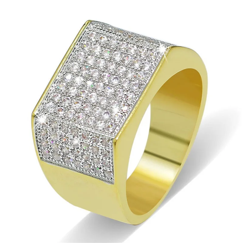 Мужское роскошное кольцо в стиле хип-хоп, ювелирное изделие, серебро 925, bling SONA, имитация бриллианта, полностью Золотое кольцо для мальчиков, вечерние, подарок, размер 8-13
