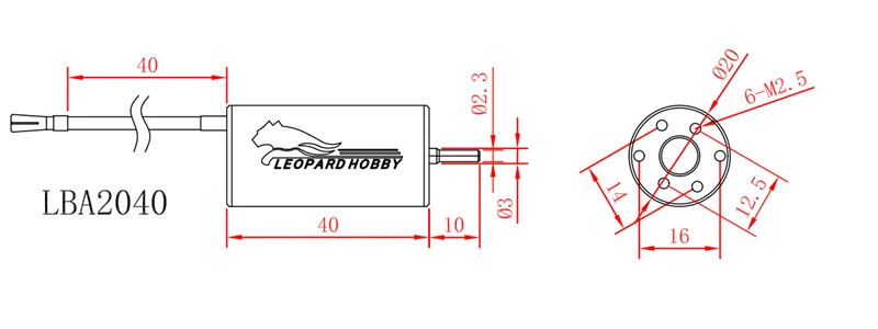 Леопардом хобби LBA2040 бесщеточный inrunner 2 полюса Бессенсорный двигатель 2040 12T 13T 22T 4800KV 4450KV 2600KV для RC 1/16 1/18 автомобиль Лодка