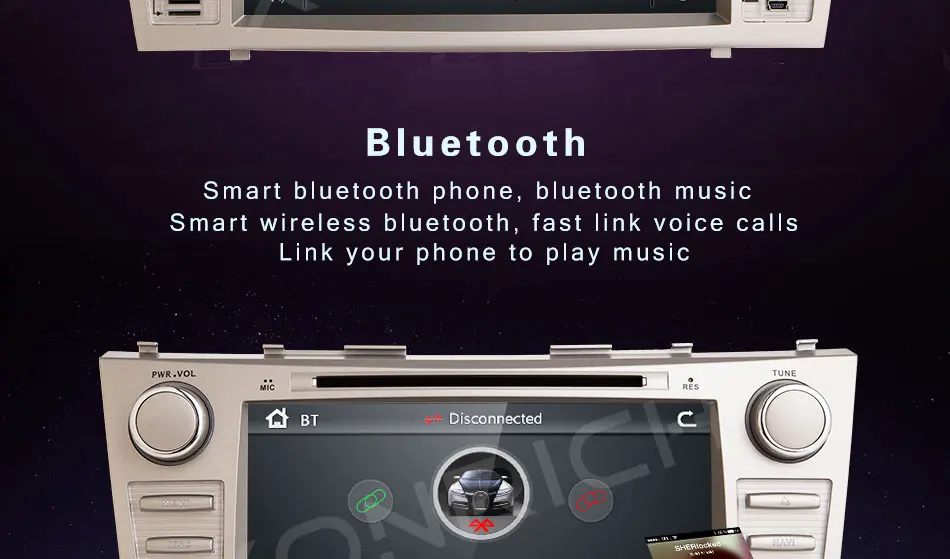 Flash Deal 2 Din Car DVD Multimedia Player For Toyota Camry 2007 2008 2009 2010 2011 Aurion GPS Navigation Head Unit Stereo Radio Audio BT 1