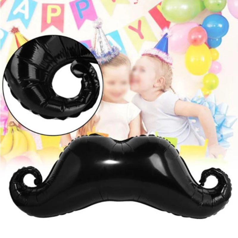 Огромный воздушный шар фольги Декор 42,5 "Забавные черные усы Baby Shower День рождения Свадебные аксессуары распродажа новейшая мода