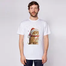 Christmas cat T-shirts beautiful Snowflake men t shirt Funny Short Sleeve novel Tshirts 2016 New Fashion Summer Style