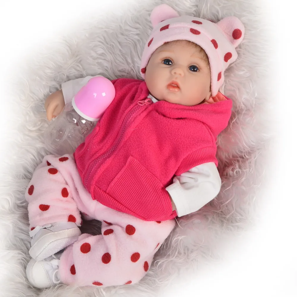 

Unique Lovely 43 cm Lifelike Reborn Baby Doll Toys Soft Silicone Body Reborn Dolls Babies Girl 17'' For Kid Birthday Gifts