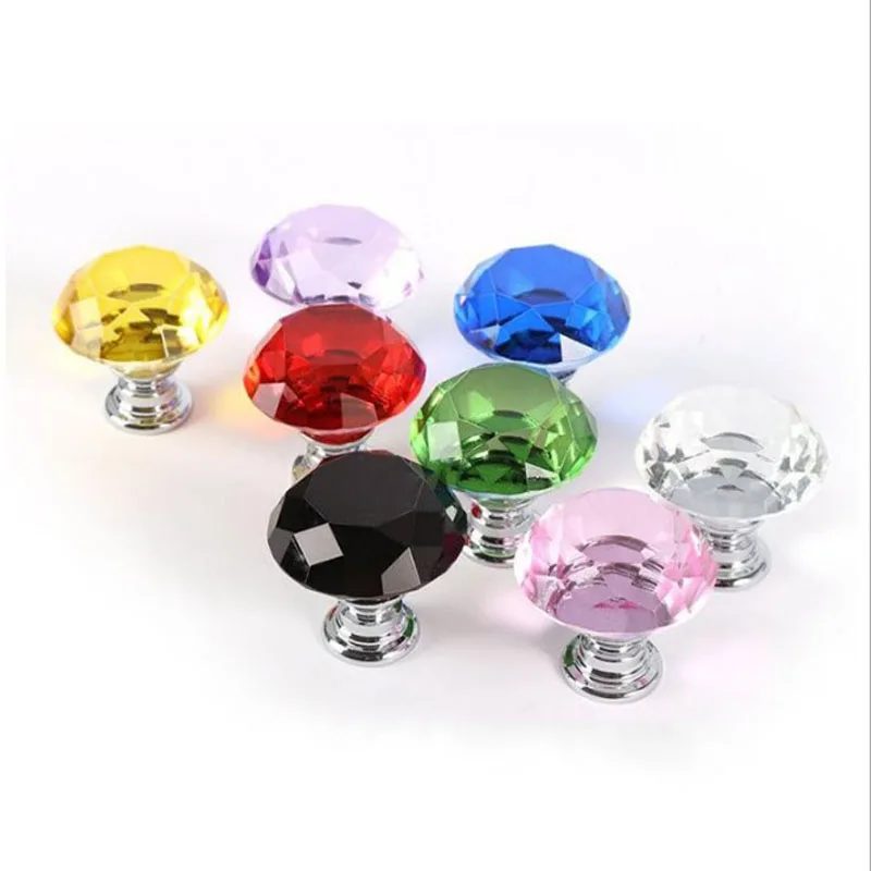 

1PC 30mm Crystal Knobs Cabinet Knobs and Handles Diamond Shape Kitchen Cupboard Handles Drawer Knobs Furniture Handle Hardware
