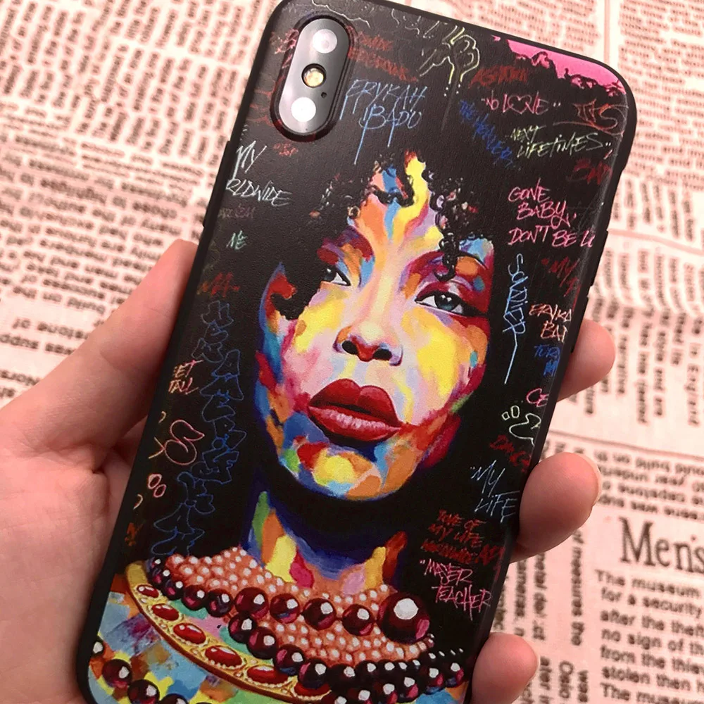 XIX for Funda iPhone X Case 5 5S 6 6S 7 8 Plus X XS Max XR African Girls for Cover iPhone 7 Case Soft TPU for Capa iPhone 8 Case