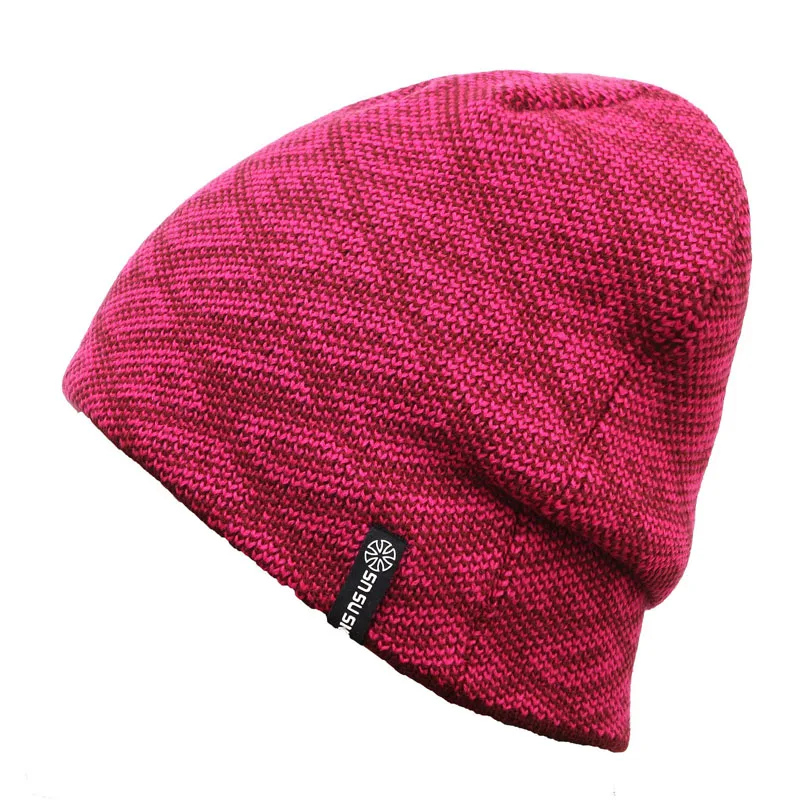 Осенне-зимние лыжные шапки, мужские теплые уличные Лыжные шапки, флисовая шапка Gorros, спортивная шапка для мужчин, зимняя шапка - Цвет: Красный
