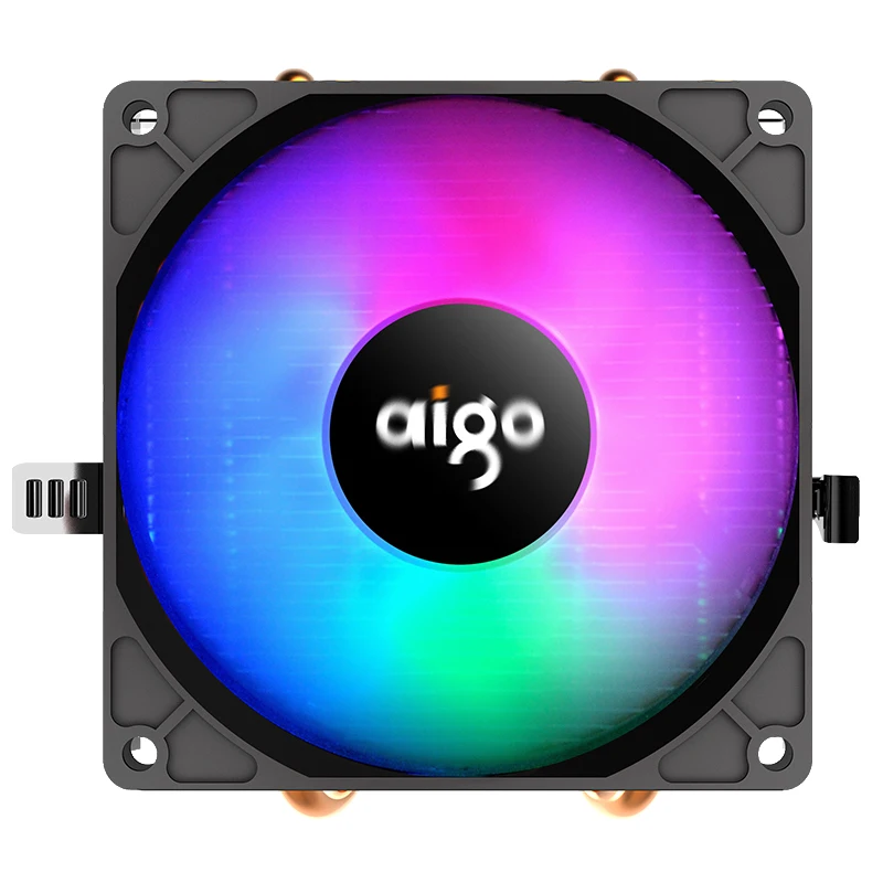 AIGO кулер для процессора охлаждения 2 тепловые трубки вентилятор для процессора 3Pin PC охлаждения 90 мм вентилятор Радиатор для LGA/775/1158/1366/AM4/AM3/AM2+/AM2