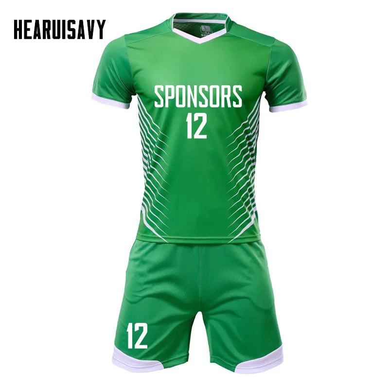 

Hearuisavy Professional Custom Team Football Uniform 2018 Men Soccer Jersey 100% Polyester Football Training Suit