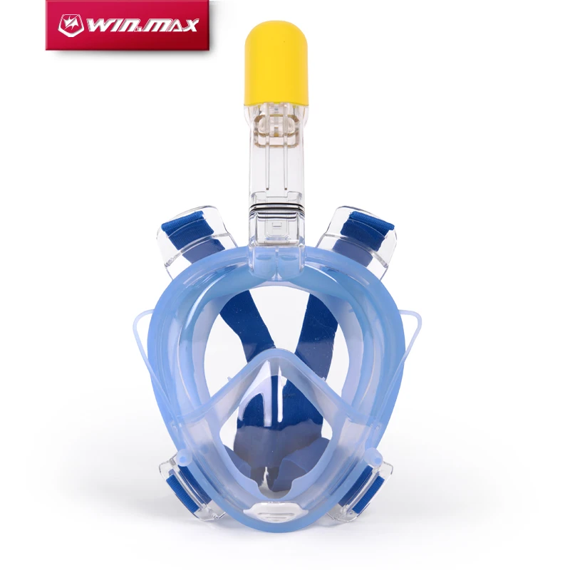

2017 WINMAX New Arrival 100% Anti Fog Dry Snorkeling Full Face Diving Mask Set with 2 inside Breathing Tube for Scuba Diving