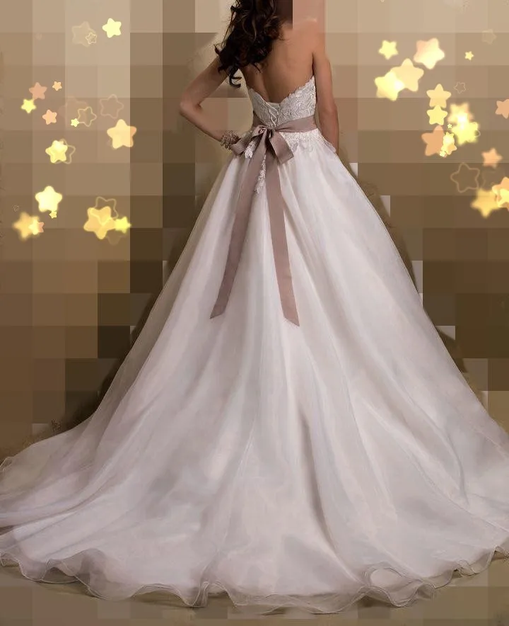 Cheap-Price-2015-Free-Shipping-A-Line-Sweetheart-Lace-Vestidos-De-Noiva-White-Ivory-Organza-Wedding (1)