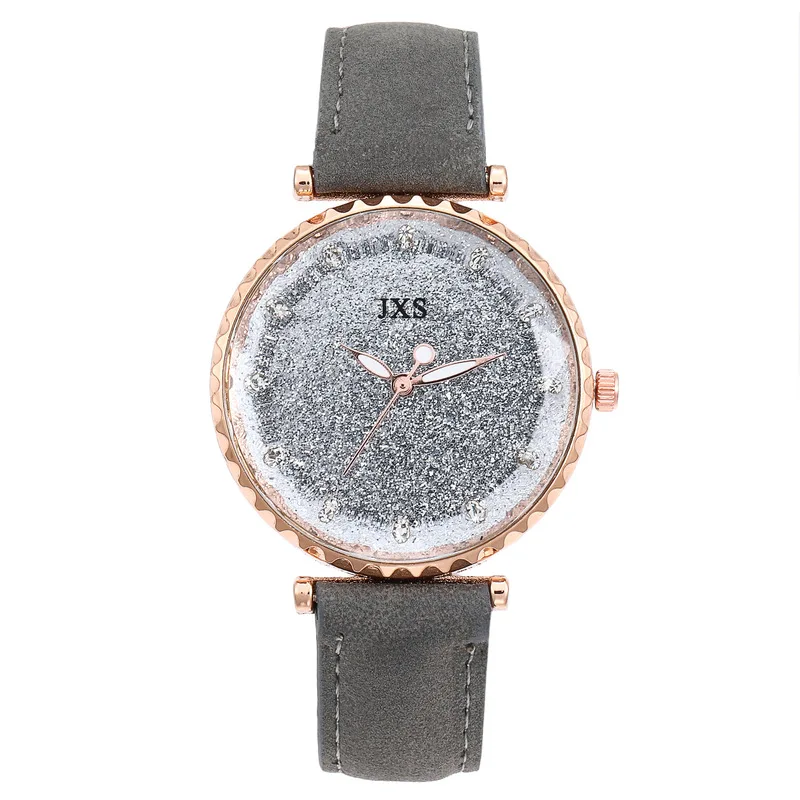 

The classic star sets diamond scale children student wrist watch fashion trend PU noble temperament table for girls wrist watch