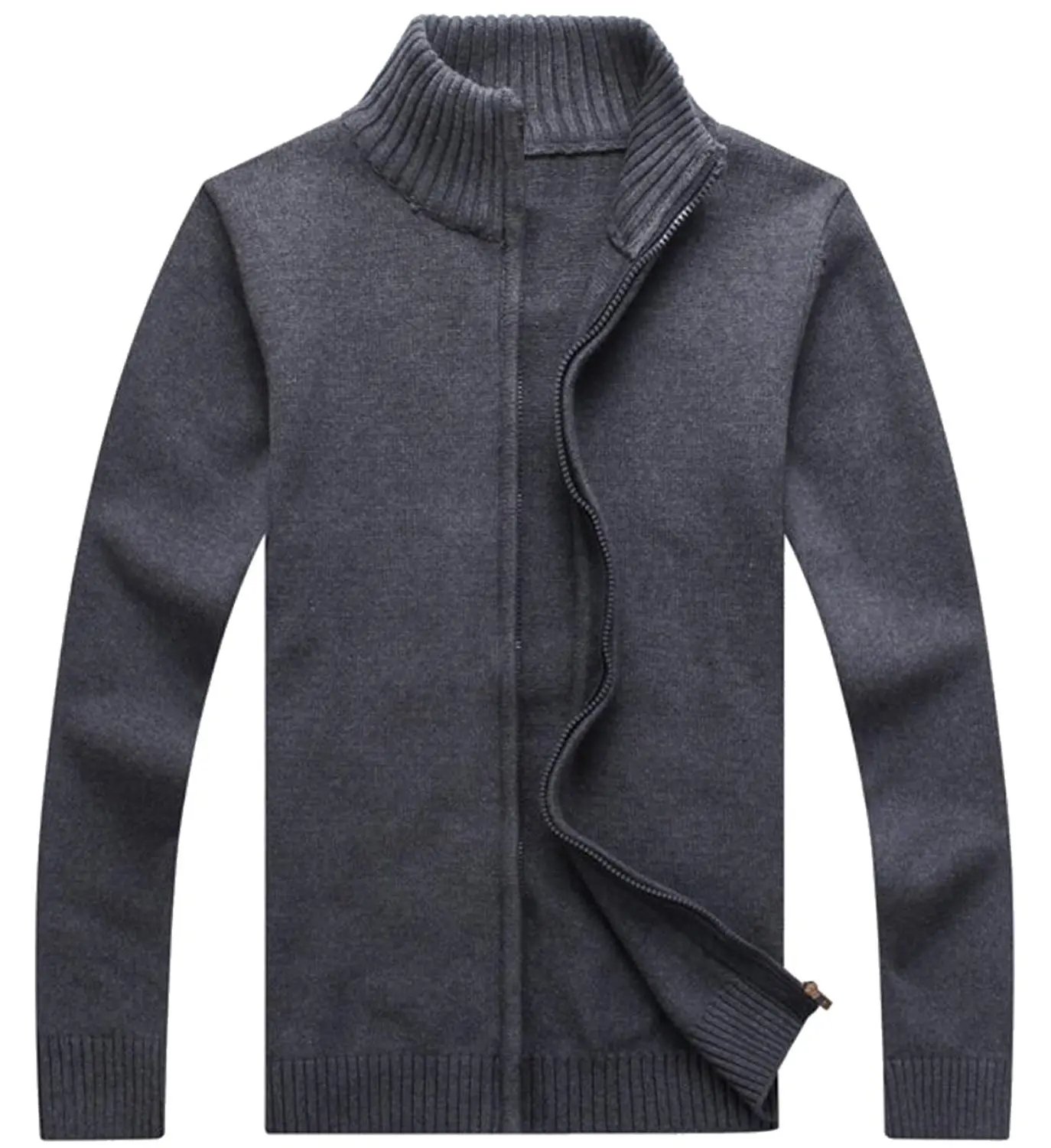 XQS Men's Retro Solid Full Zip Cardigan Sweater Jacket on Aliexpress