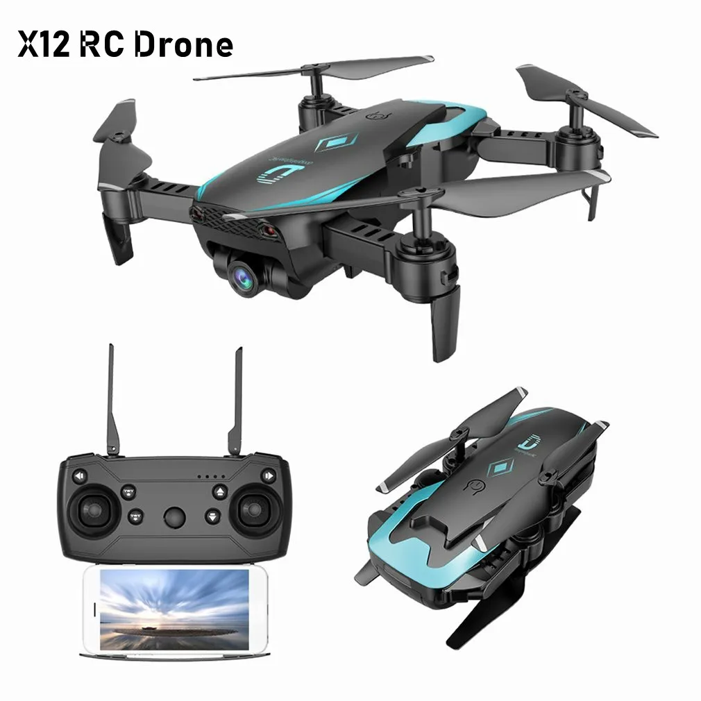 

X12 FPV RC Foldable Dron with Camera HD Wide Angle Wifi RC Quadcopter Altitude Hold One Key Return Headless Mode3D Flip