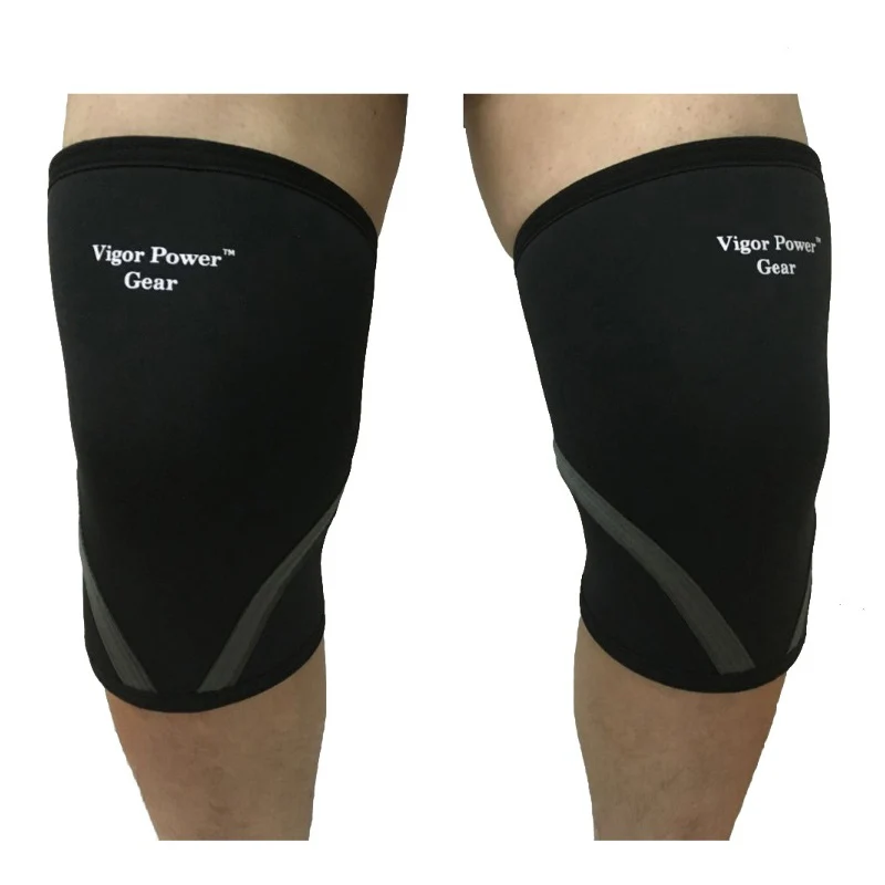 Vigor Power Gear 7mm stiff neoprene knee supports power sports weight  lifting strong SBR  knee sleeves for fitness  crossfit 