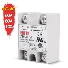 SINOTIMER SSR-60DA твердотельные реле SSR-80DA DC-AC 3-32 В постоянного тока до 24-380 В переменного тока SSR 60A 80A 100A реле без крышки