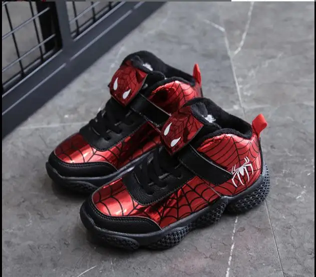 

New fashion Spring Spiderman Boys Sneaker Leather Shockproof Children Sports Shoes Autumn Casual Cartoon Kids Boots