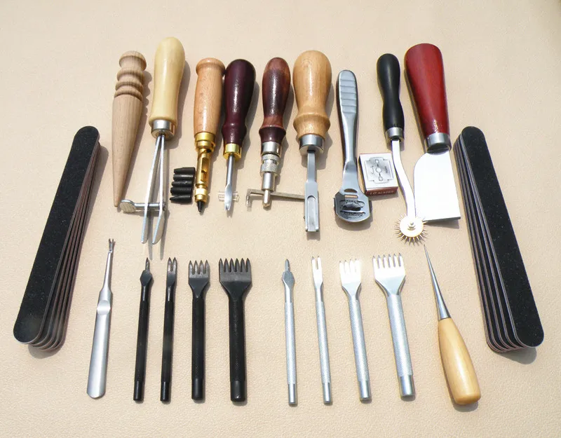 

Wholesale leather craft tools set stitch marker diamond chisel DIY needlework tools set polish skiving tool