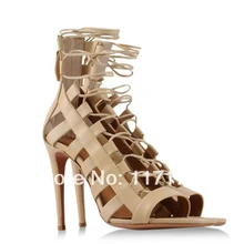 Уникальные дизайнерские туфли-лодочки из натуральной кожи пикантная обувь с открытыми носками; красивые босоножки на высоком каблуке; модные ботинки на шнурках; вечерние, свадебные ботинки YP01