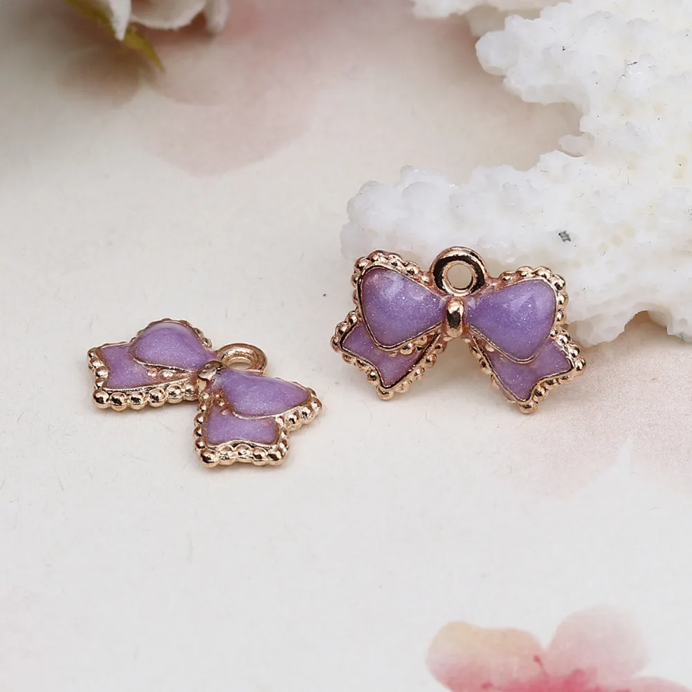 

DoreenBeads Zinc Based Alloy Charms Bowknot Gold Colorful Enamel Pendant DIY Jewelry Findings 16mm( 5/8") x 10mm( 3/8"), 20 PCs