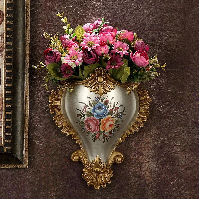 Свадебная настенная ваза, Художественная Скульптура, вазы для цветов, домашняя статуя, декоративные аксессуары, современный декор для гостиной, искусственный цветок - Цвет: vase flower 7