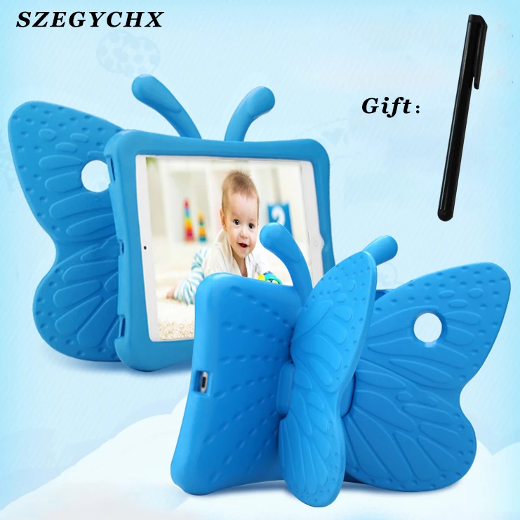 Vente Tablet Case Pour Le Nouvel ipad 9.7 2017 2018 A1893 A1954 Bande Dessinée 3D Papillon Stand Couverture Pour ipad Air1 Air2 Pro 9.7 5 6 7 Kids Safe