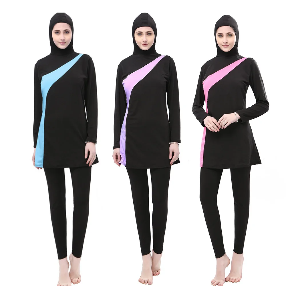 

New Muslim Swimsuit Sunscreen Islamic Ladies' Swimwear Modest Swimwear with Hat Printed Muslim Swimming Clothes for Femal