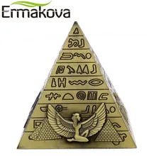 ERMAKOVA Metal Egyptian Pyramids Figurine Pyramid Building Statue Home Office Desktop Decoration Gift Souvenir (Bronze)