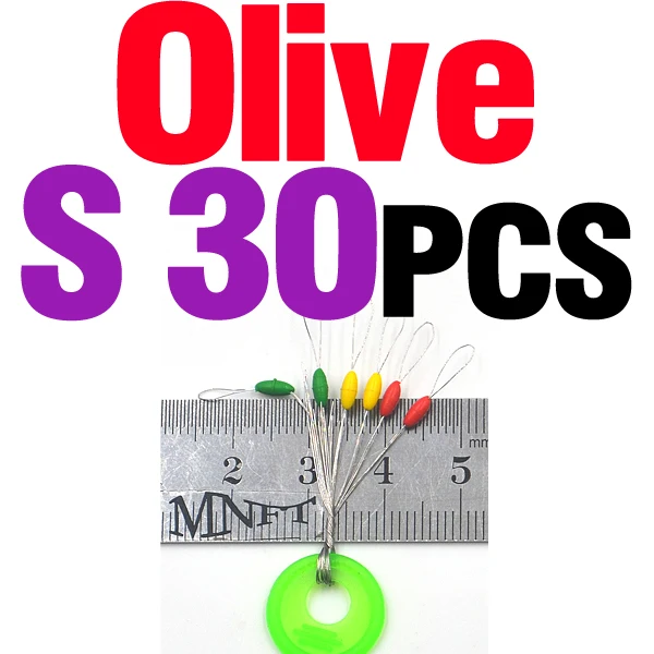 MNFT 30 набор [180 шт] красочные оливки и цилиндрические пробки для проблесков рыболовные снасти точное позиционирование Поплавковый соединитель s m l - Цвет: S 30Set Olive