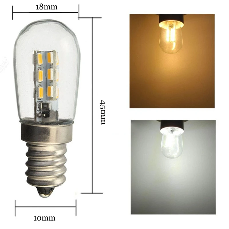 

LED Light Bulb E12 2W /3W E14 LED High Bright Glass Shade Lamp Pure Warm White Lighting For Sewing Machine Refrigerator