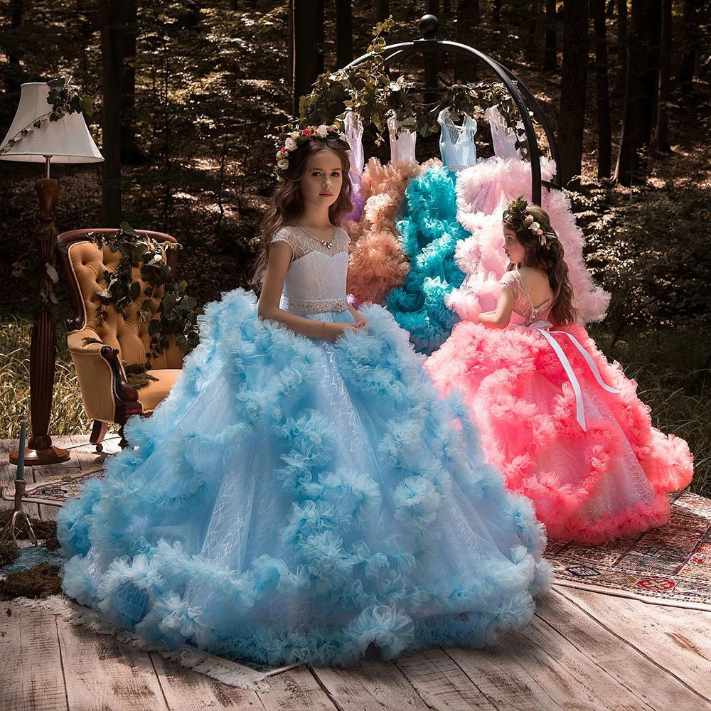 Бальное платье для девочек с круглым вырезом и бусинами|girls dress|dresses for girlsgirls dress