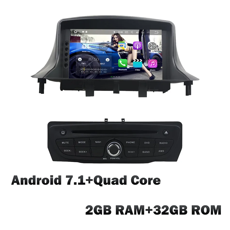 Android 7.1 KLYDE 4G Android 8,0 7,1 Восьмиядерный 4 Гб ОЗУ 32 Гб ПЗУ автомобильный DVD мультимедийный плеер радио gps для Renault Megane III Fluence 2009 - Цвет: Android 7.1