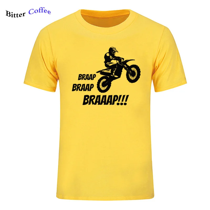 Летняя мужская футболка с принтом Braap Motocross повседневная дизайнерская Новое