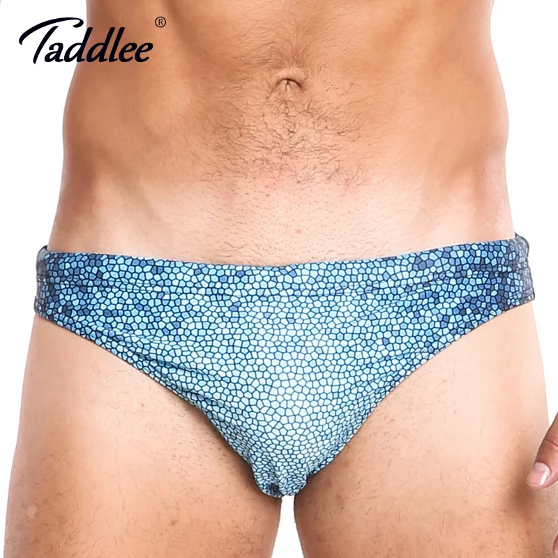 Мужские плавки с мешочком для пениса Taddlee синие низкой посадкой|swimming boxer briefs|briefs