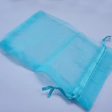 30*40 см 50 шт небесно-голубые подарочные сумки для ювелирных изделий/свадьбы/рождества/дня рождения/Браслеты мешок пряжи с ручками упаковка сумки из органзы