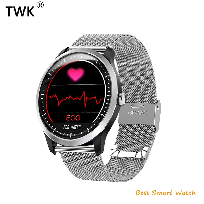 

Smart Watch ECG+PPG HRV Report Heart Rate Blood Pressure Measurement Fitness Tracker Bracelet Silver Watches for Men Clock reloj