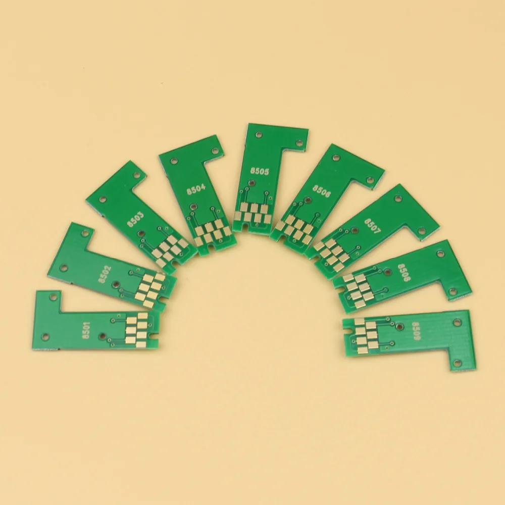 T8501 T8509 9 шт./компл. чернильный картридж parmanent chip для Epson Sure Color P800 чип автосброса|Чип