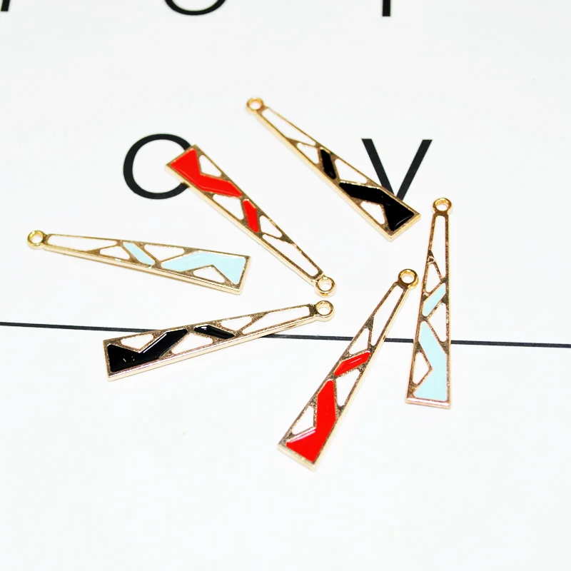 

20pcs/lot New Arrival Fashion Enamel Charms 7*35mm DIY Jewelry Earring Bracelet Making Charm Pendants
