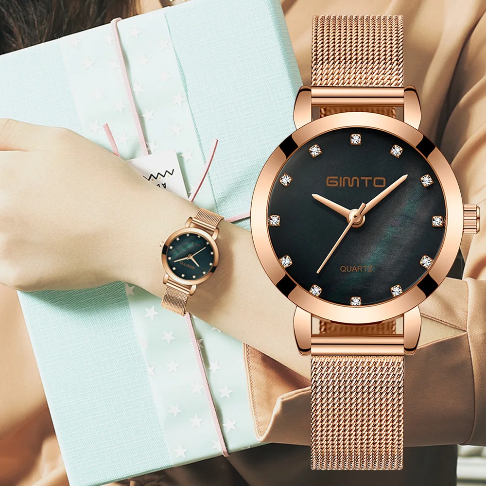 2018 GIMTO Women Watches Top Brand Luxury Bracelet Quartz Ladies Watch Gold Steel Dress Female Wristwatch Clock relogio feminino 2018 GIMTO Women Watches Top Brand Luxury Bracelet Quartz Ladies Watch Gold Steel Dress Female Wristwatch Clock relogio feminino