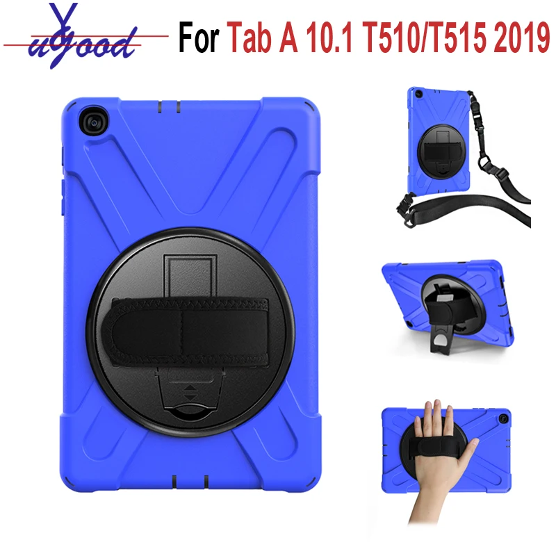 

360 Rotating Kickstand Case for Samsung Galaxy Tab A 10.1 T510 T515 2019 Shock Proof Cover Handle Stand Sleeve Capa Funda