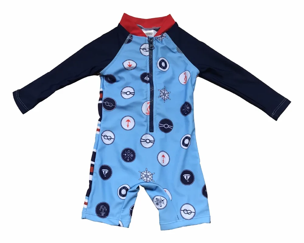 Bonverano(TM) Infants Boy Swimwear UPF 50+ UV Protection L/S Blue