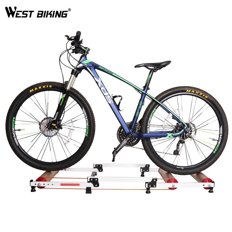 WEST BIKING Bicycle Folding Roller Biking Station Bike Training Station Alloy Cycling Parabolic Roller Trainer Exercise Tools