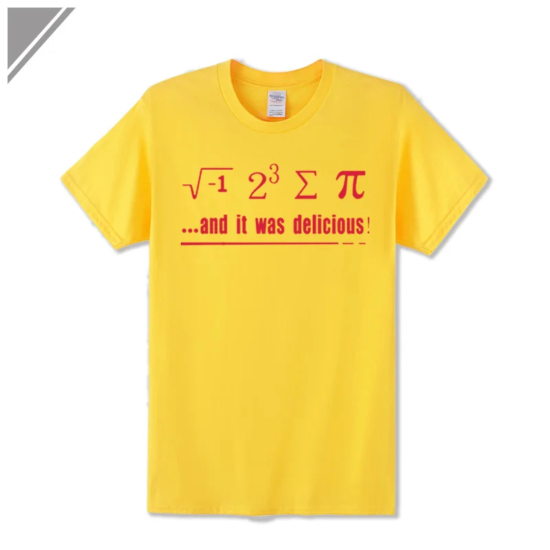 Летние платья модные Забавные футболки для мужчин математическая формула повседневные футболки с коротким рукавом с принтом математики Большие размеры - Цвет: Yellow