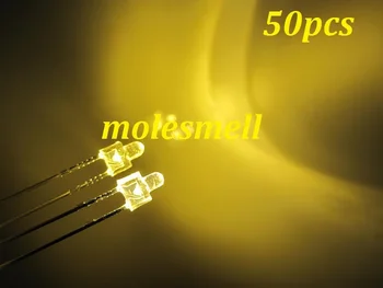 

50pcs New 2mm round warm White Water Clear 12000MCD LED Bright white Leds Light