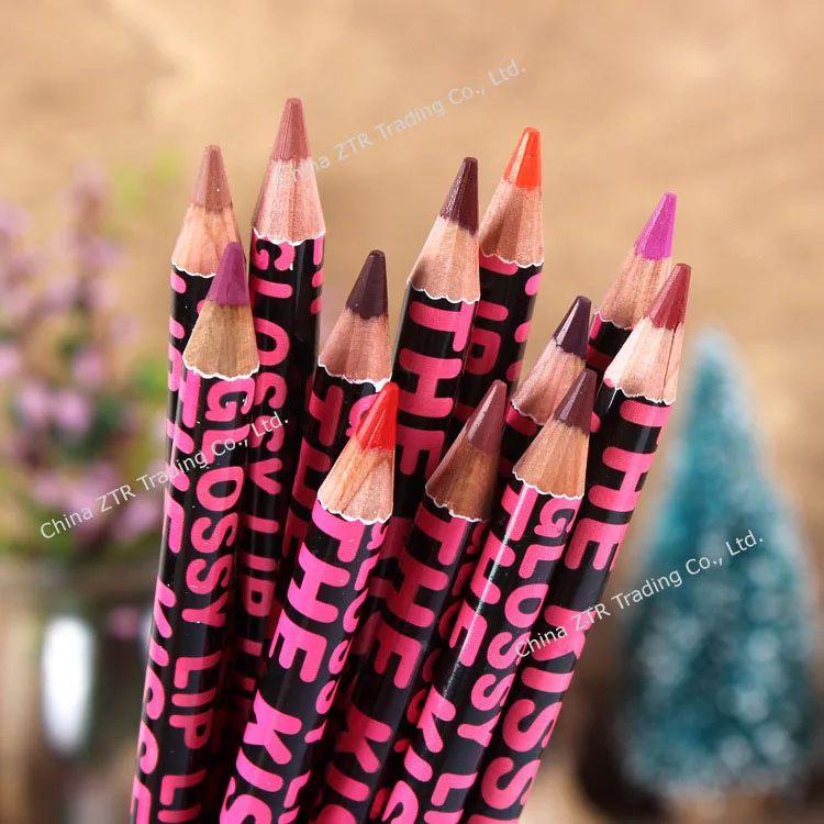 Водонепроницаемый Контур для губ Высокое качество Глянцевая карандаш для губ 15 см 12 Цветов длительный естественный Средства ухода за губами Макияж Инструменты розовый палку жених